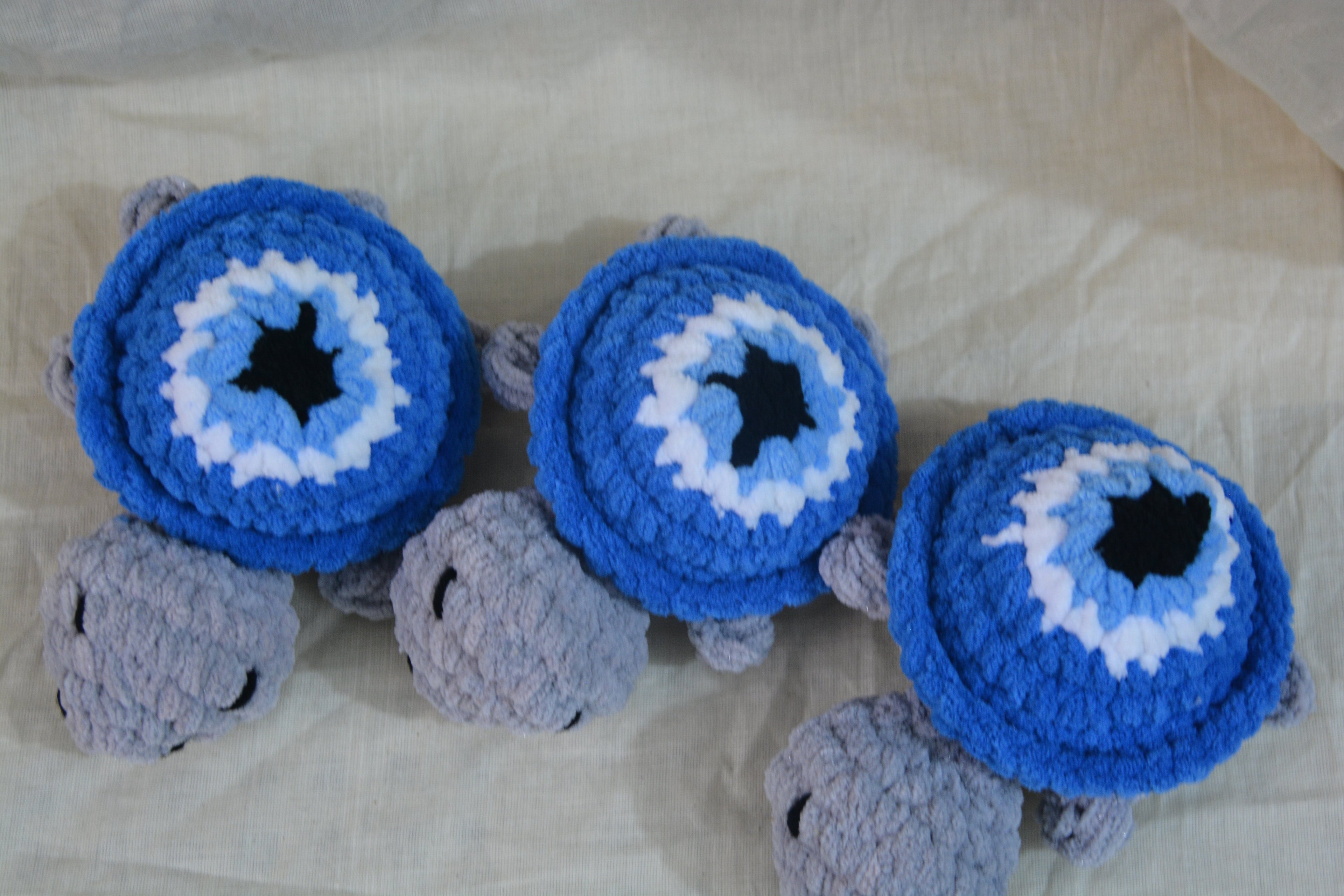 Evil Eye Protection Turtle Crochet - Handcrafted Amulet